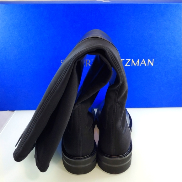 NWT$850 Stuart Weitzman 50/50 Lift Black Leather Stretch Over-The-Knee Boots 6.5 - Picture 14 of 16
